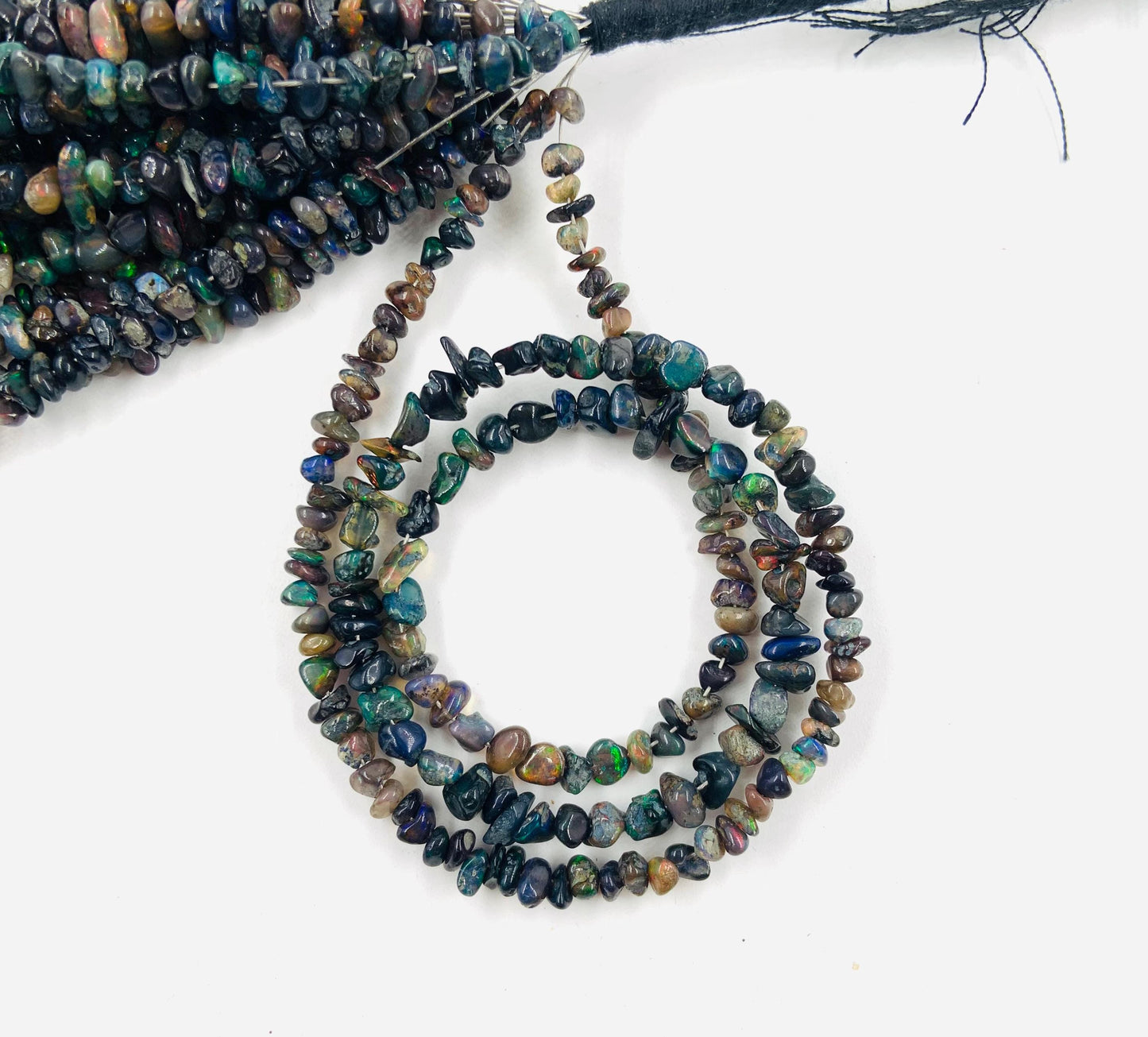 Natural Ethiopian Opal Smooth Uncut Chips Raw Gemstone Beads 16 Inches Strand Diy beads Ethiopian Opal Uncut Loose Beads For Jewelry Making