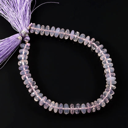 12mm-13mm Natural Purple Quartz Gemstone - Rondelle Beaded Necklace - Handmade Faceted Lavendra Quartz Gemstone Necklace BBI662