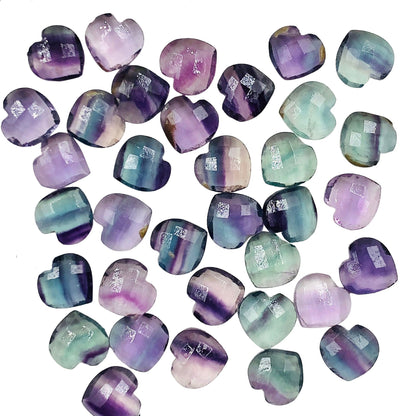 Natural Multi Fluorite Hand Carved Heart Shape Gemstone , Carved Heart Shape Gemstone Briolette, Size 10mm, Jewelry Supplies, SKU - BBI324