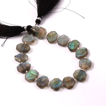 Natural Labradorite Fancy Beads – Blue Flash Gemstone, Center Drill
