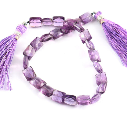 Natural Amethyst Faceted Chicklet Beads 8" Strand
