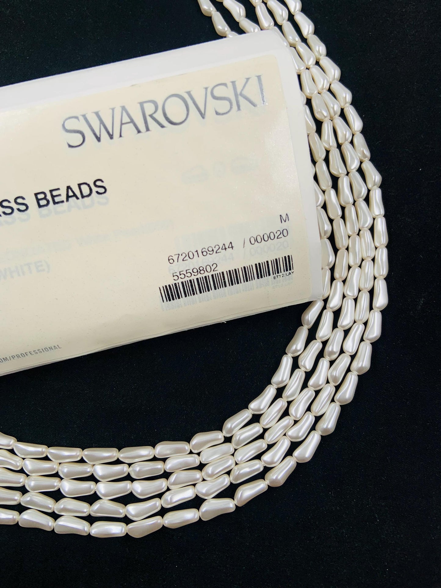 Natural Crystal White (001 650) Genuine Swarovski 5844 Pearls Barque Drop pearl in 10mm Glass Beads for Necklace/Bracelet/Earrings Gifts