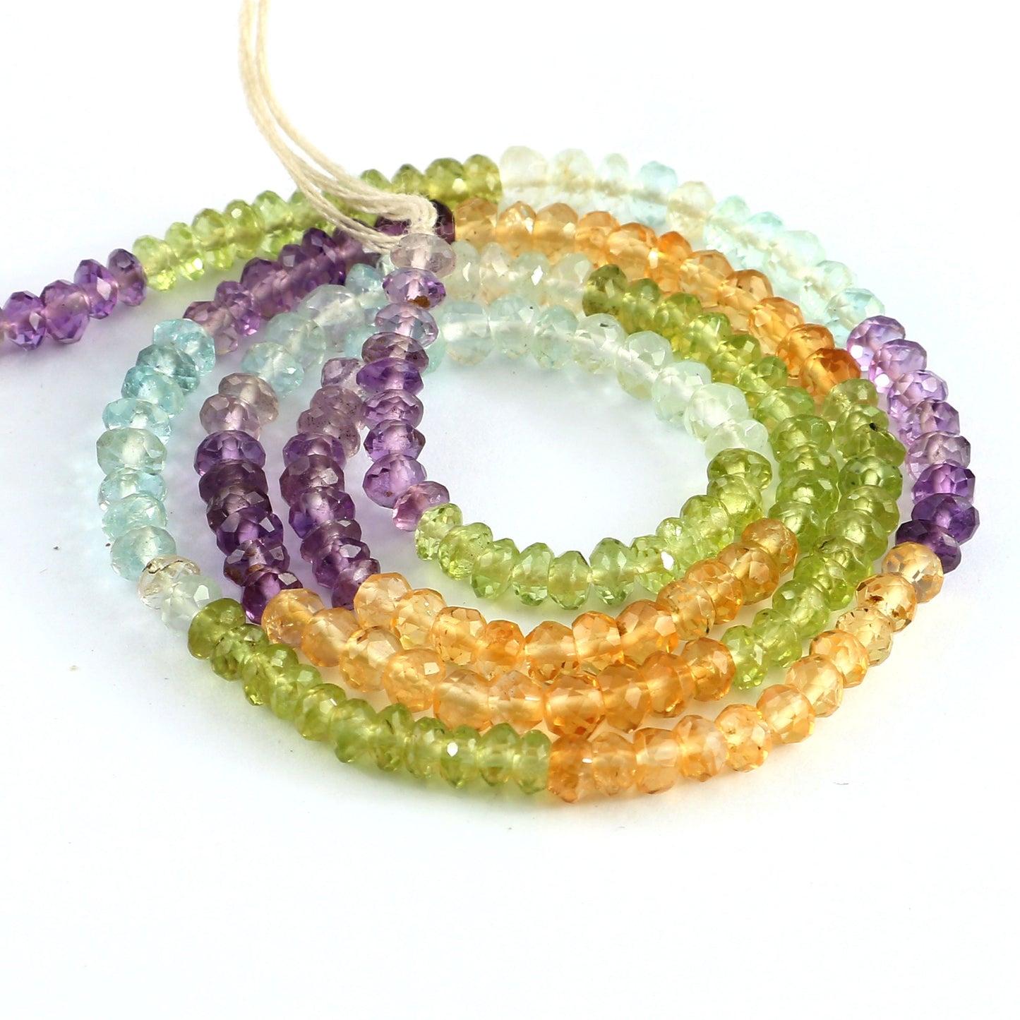 5 st. AAA quality Multi Gemstone Faceted Rondelles Beads , Gemstone Rondelle Beads , Round Shape Beads ,Jewelry Supplies, 3mm  SKU- BBI568
