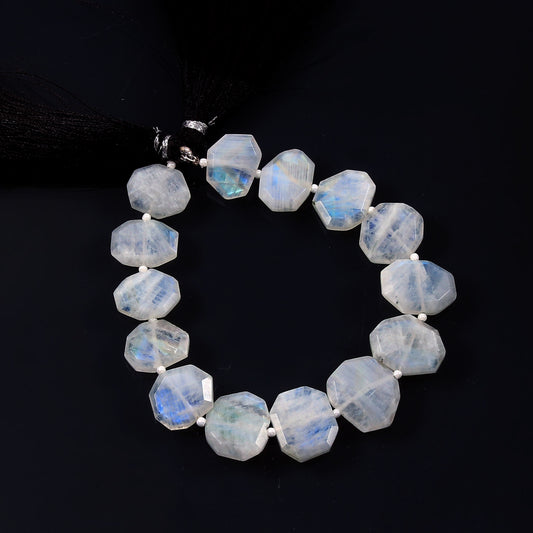 Rainbow Moonstone Fancy Shape Natural Gemstone Briolette Beads,Center Drill Beads,Fancy Shape Gemstone jewelry Beads,Flat chip beads BBI945