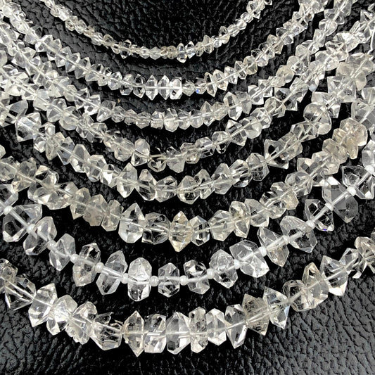 Clear White Herkimer Diamond Quartz Nuggets, Natural Double Terminated Clear Quartz Crystals- Small Herkimer Rough Stone SKU- BBI860