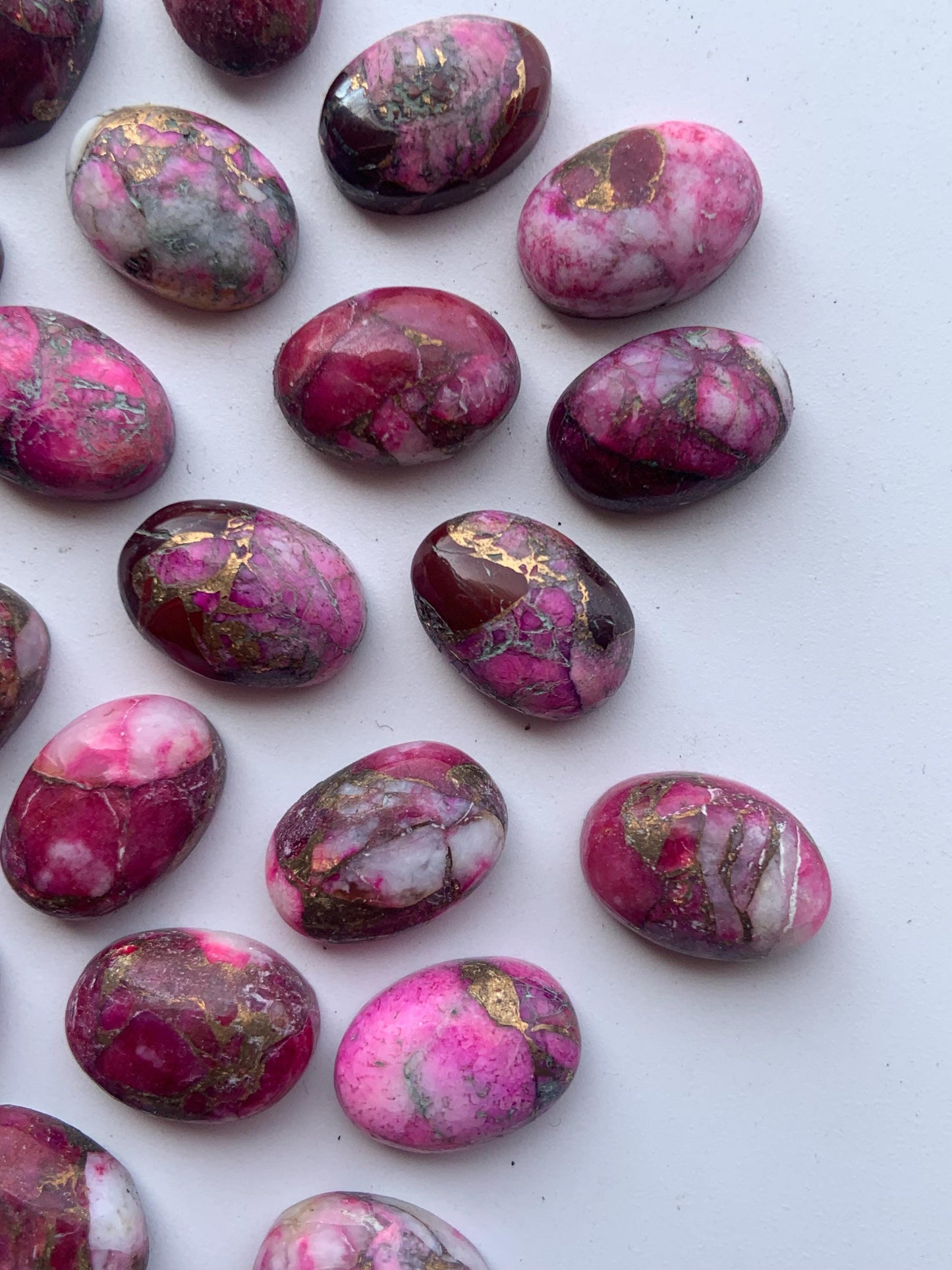 Natural Pink Copper turquoise Smooth Cabochon Gemstone Oval Shape Cabochon for jewelry making Semi Precious Cabochon for Rings Size 10x14mm