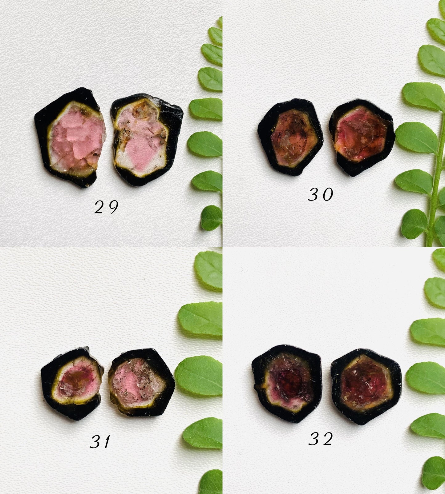 Natural Watermelon Tourmaline Pair Slices Gemstone Tourmaline Pair Gemstone, Bio color tourmaline Earring making slices Semi Precious Slices