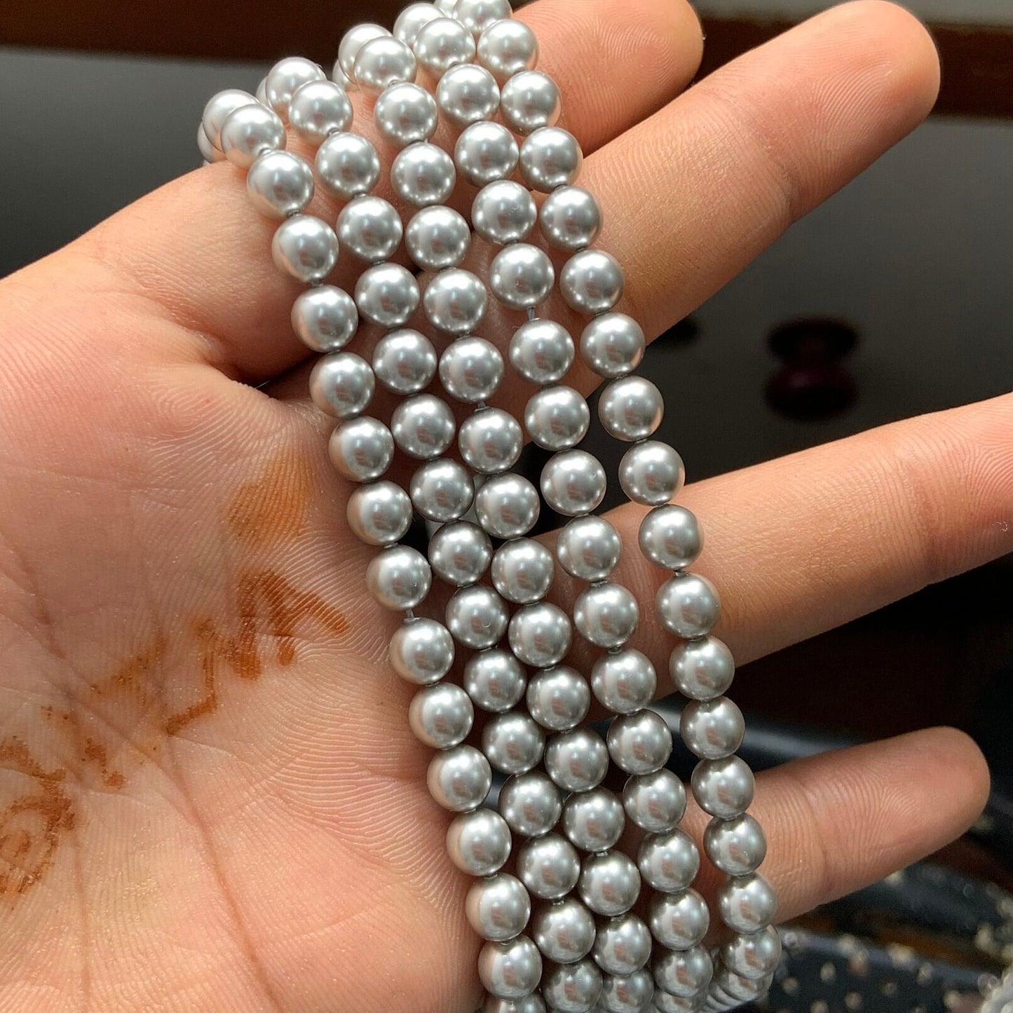 Crystal Light Grey (001 616) Genuine Swarovski 5810 Pearls Round Glass Beads jewelry making | 6mm, 8mm,