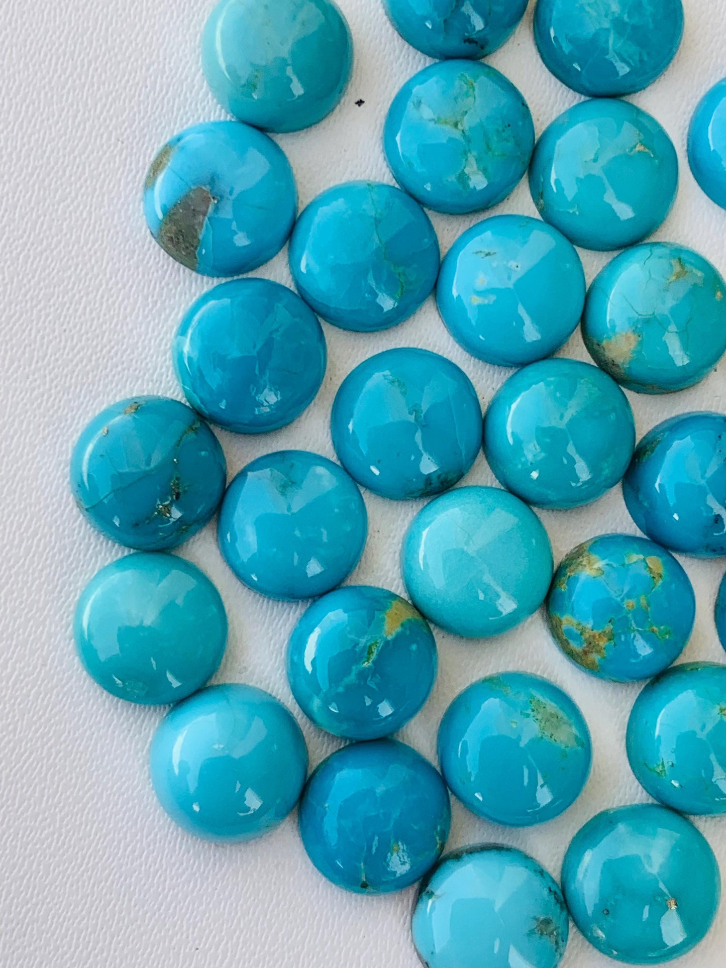 Natural Arizona Turquoise Smooth Round Gemstone Cabochon, CALIBRATED Loose Stone Cab, Round Jewelry Making Cabochon Semi Precious Cabochons