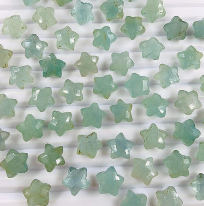 2 Pieces Natural Aquamarine Faceted Star Shape Gemstone, Hand Carved Star Briolette, Size 10 mm, jewelry Supplies, loose Stone, SKU - BBI103