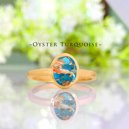 925 Sterling Silver Multi Gemstone Ring - Larimar, Turquoise, Aquamarine, Labradorite