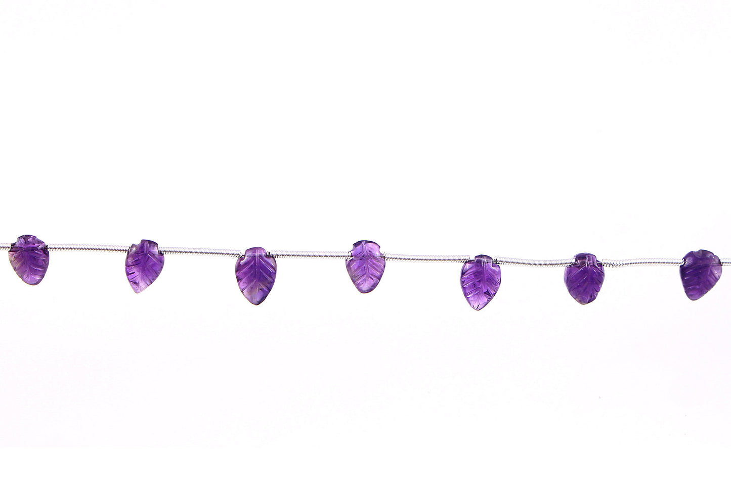 Natural Amethyst Leaf Gemstone Beads