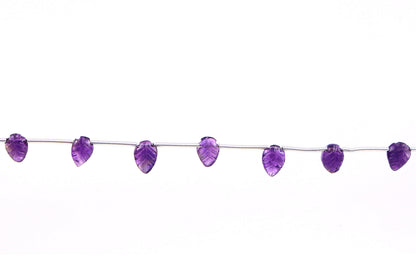Natural Amethyst Leaf Gemstone Beads