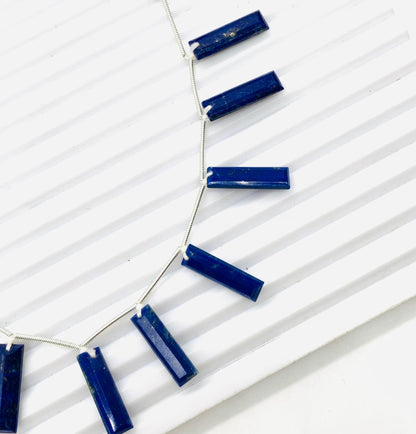 Natural Lapis Lazuli Baguette Step Cut Faceted Beads 20x6mm Gemstone 10pcs