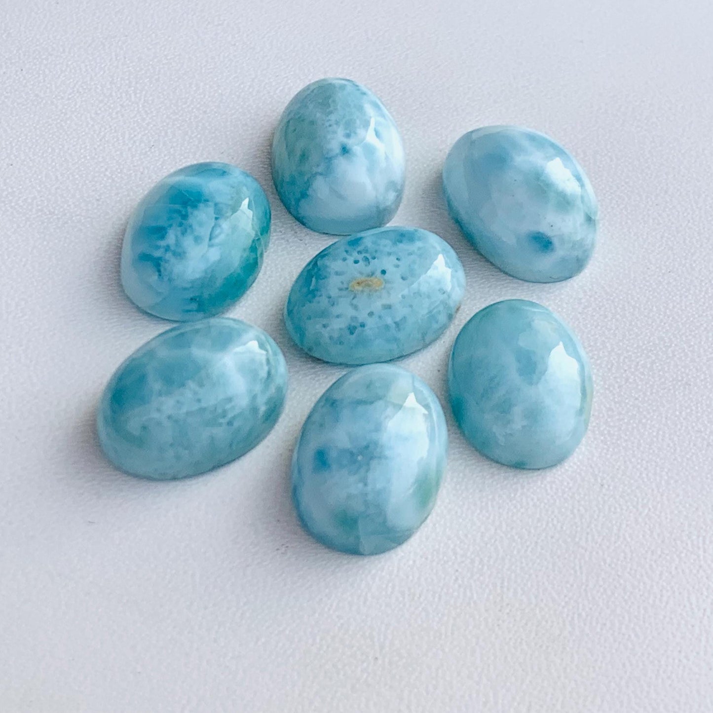 Natural Larimar Smooth Oval Shape Gemstone Cabochon, CALIBRATED Loose Stone Cab, Oval Jewelry Making Cabochon Semi Precious Cabochons