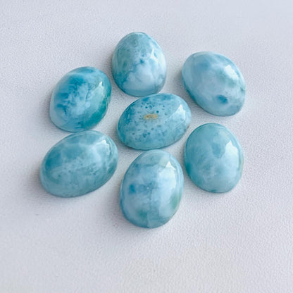 Natural Larimar Smooth Oval Shape Gemstone Cabochon, CALIBRATED Loose Stone Cab, Oval Jewelry Making Cabochon Semi Precious Cabochons