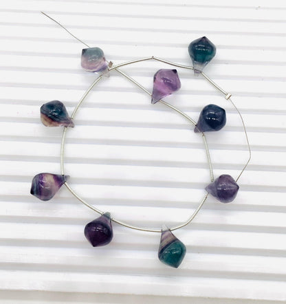 10 Pieces Natural Multi Fluorite Trolleite Slanted Smooth Gemstone Beads Size 12x17mm Trolleite for Jewelry Making BBI960