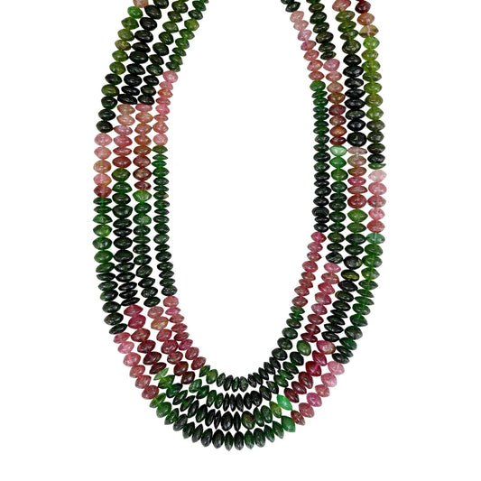 Natural Multi Tourmaline Bicone Beads 15 Inch 5mm Faceted