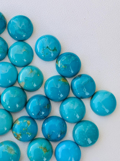 Natural Arizona Turquoise Smooth Round Gemstone Cabochon, CALIBRATED Loose Stone Cab, Round Jewelry Making Cabochon Semi Precious Cabochons