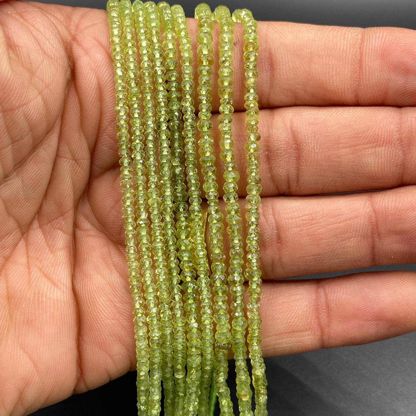 Quality Natural Peridot Faceted Rondelle Gemstone beads, Gemstone Faceted Round Beads, Rondelle Beads, 3mm 13 " Inch SKU - BBI558