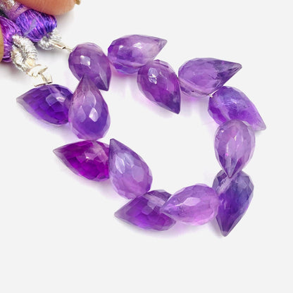 Natural Amethyst Faceted Buds Shape Beads 4" Strand