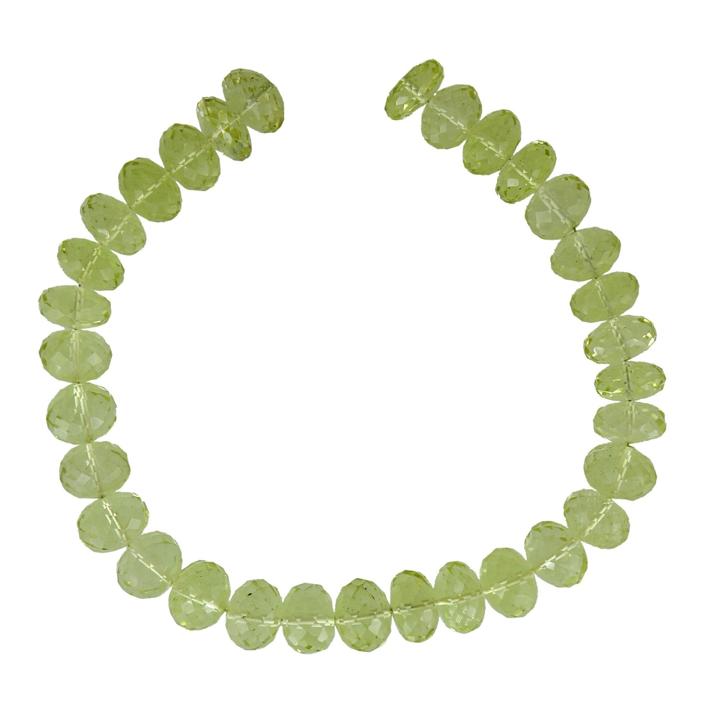 AAA+ Natural 13mm yellow Lemon Quartz Necklace, Rondelle Faceted Quartz Gemstone Beads Necklace, Gift For Sister