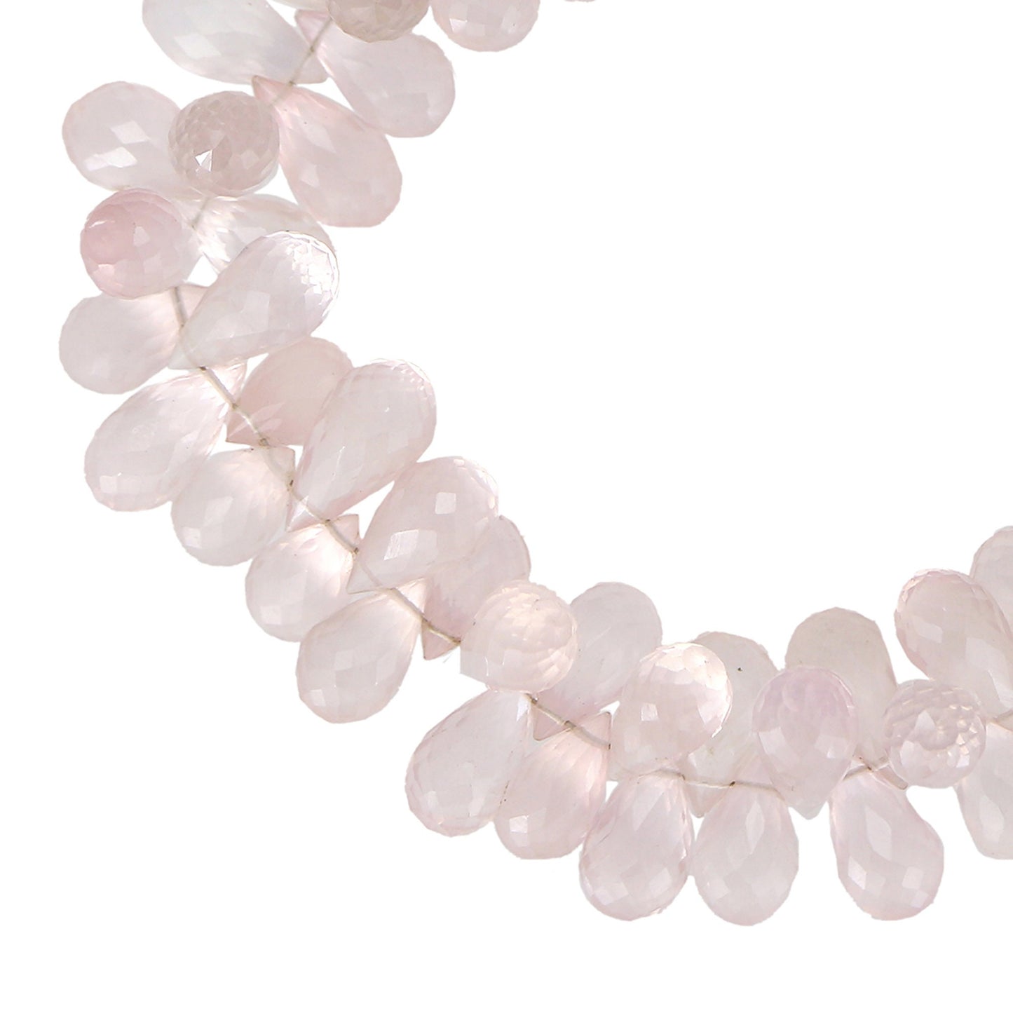 Rose Quartz Teardrop Briolette Beads | 7mmx11mm Calibrated Drops | Natural Rose Quartz Semi Precious Gemstone Faceted Teardrops for Jewelry