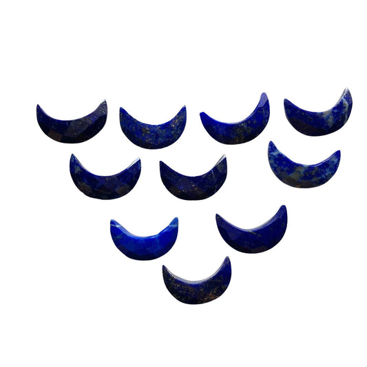 2 Pieces Natural Lapis gemstone, Crescent moon shape gemstone, carving gemstone, natural gemstone, moon shape gemstone, size 7x16 mm
