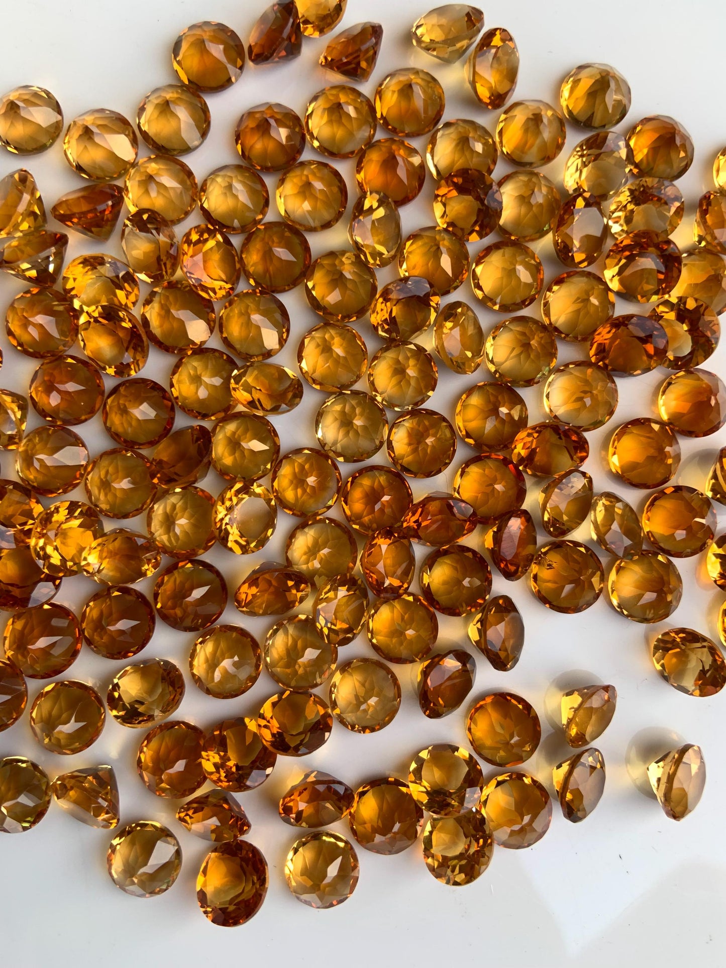 Natural Citrine Faceted Round Shape Cut Stone CALIBRATED Loose Stone Cut Round Jewelry Making Semi Precious Cut stone for ring gift for her