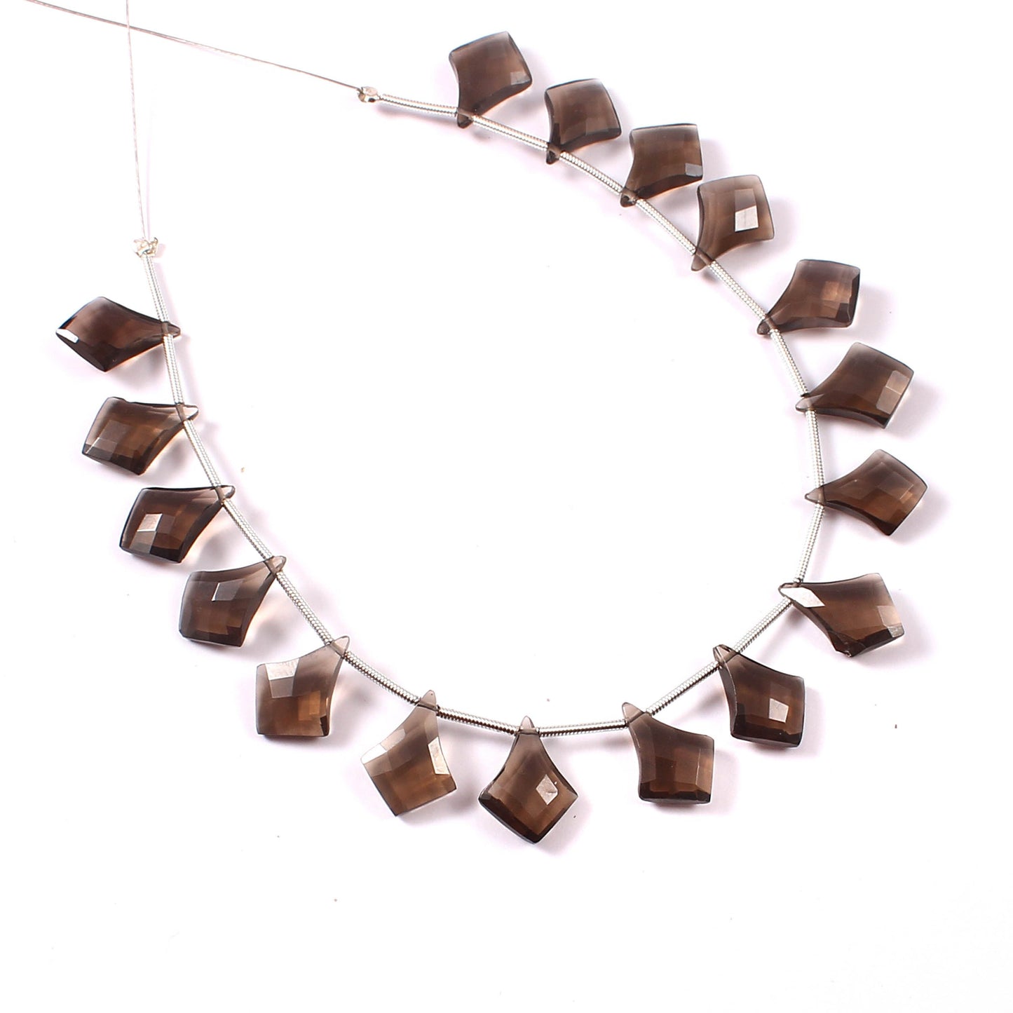 Quality 100% Natural Smoky Quartz Faceted Slanted Kite Shape Gemstone Beads,14mmx11mm Approx, Wholesale Smoky Quartz Gemstone,Jewelry Idea .