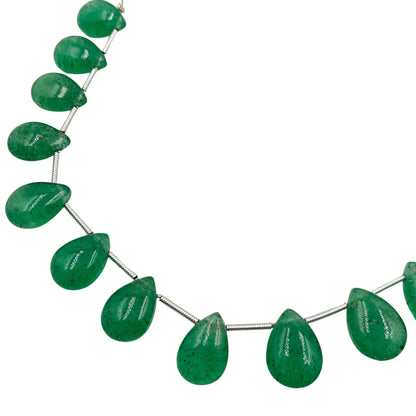 Natural Green Strawberry Quartz Smooth Pear Shape Beads , Natural Gemstone Briolette Side Drill Beads | Beads For Jewelry | SKU - BBI742