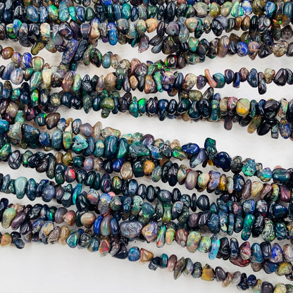 Natural Ethiopian Opal Smooth Uncut Chips Raw Gemstone Beads 16 Inches Strand Diy beads Ethiopian Opal Uncut Loose Beads For Jewelry Making