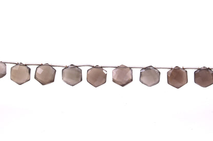 Natural Gray Moonstone Natural Gray Moonstone Hexagon Shape Faceted Beads Briolette , Gray Moonstone Gemstone Beads , Jewelry Making BBI892