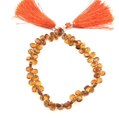 AAA Natural Citrine Faceted Pear Beads | Citrine Pear Shape Briolette Gemstone