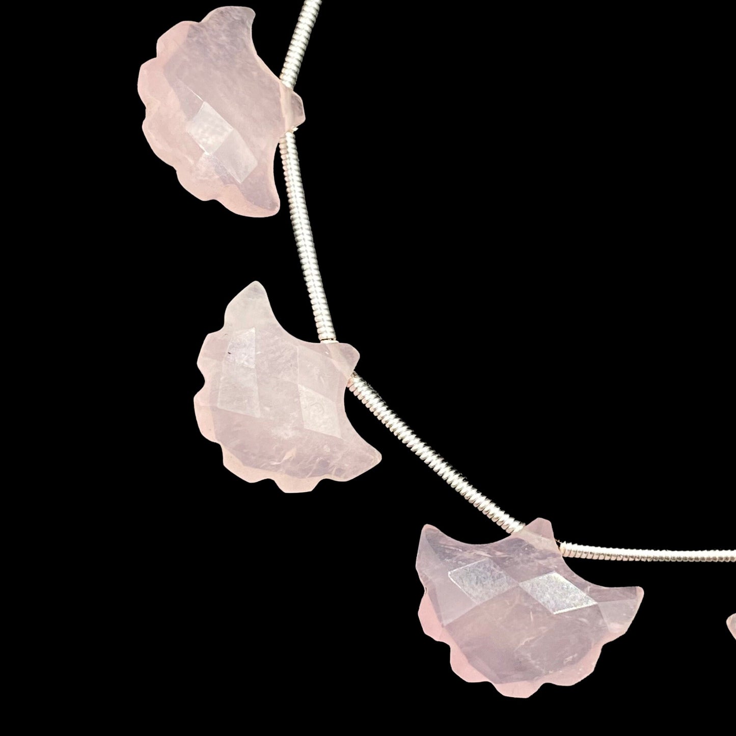 10 Pieces Rose Quartz Carved Tree Shape Natural Gemstone Briolette Side Drill Beads Line | Gemstone Carving Beads ,Genuine Rose Quartz Beads