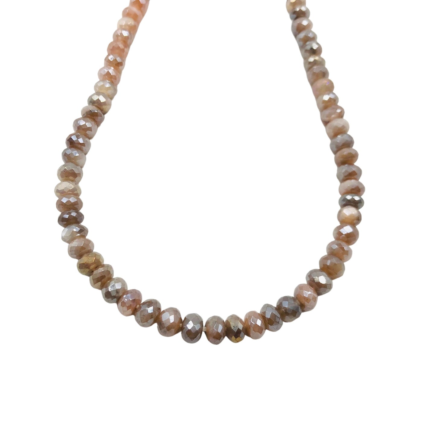 AAA Quality Natural Chocolate Moonstone Silver Coating Rondelle Beads, Faceted Rondelle Beads Briolette, Jewelry Making, SKU - BBI509