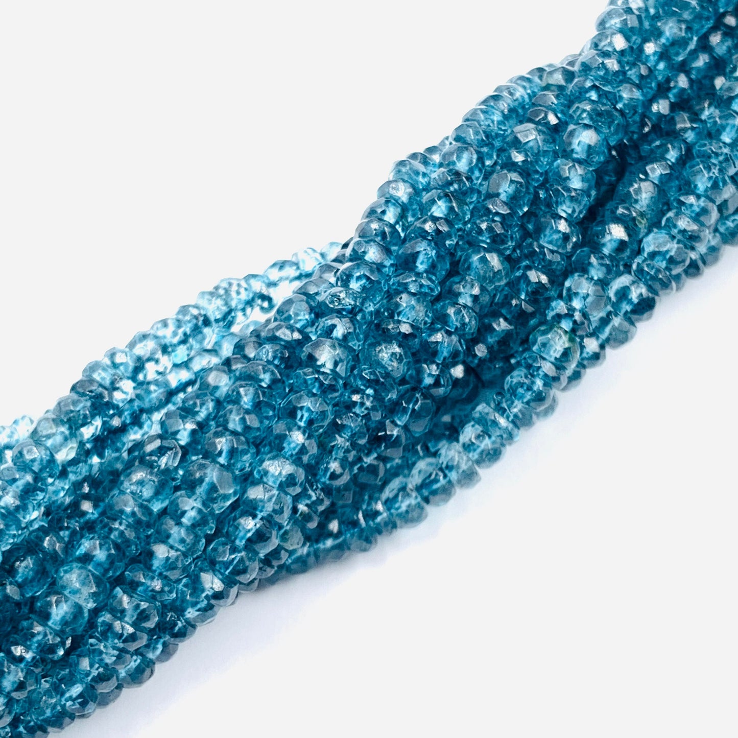 Crystal Blue Coated Faceted Roundel Beads Chinese crystal , Faceted Gemstone Rondelle Beads, Full Strand 13 Inch, Size 3mm