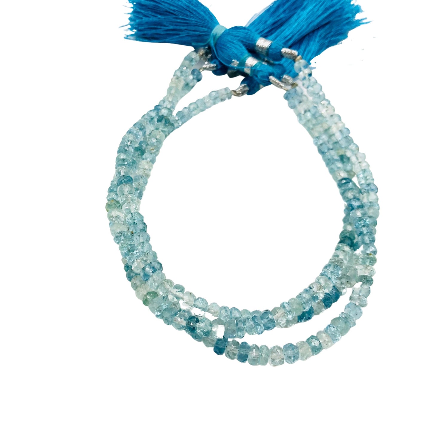 Aquamarine Faceted Rondelle Gemstone Beads 4mm