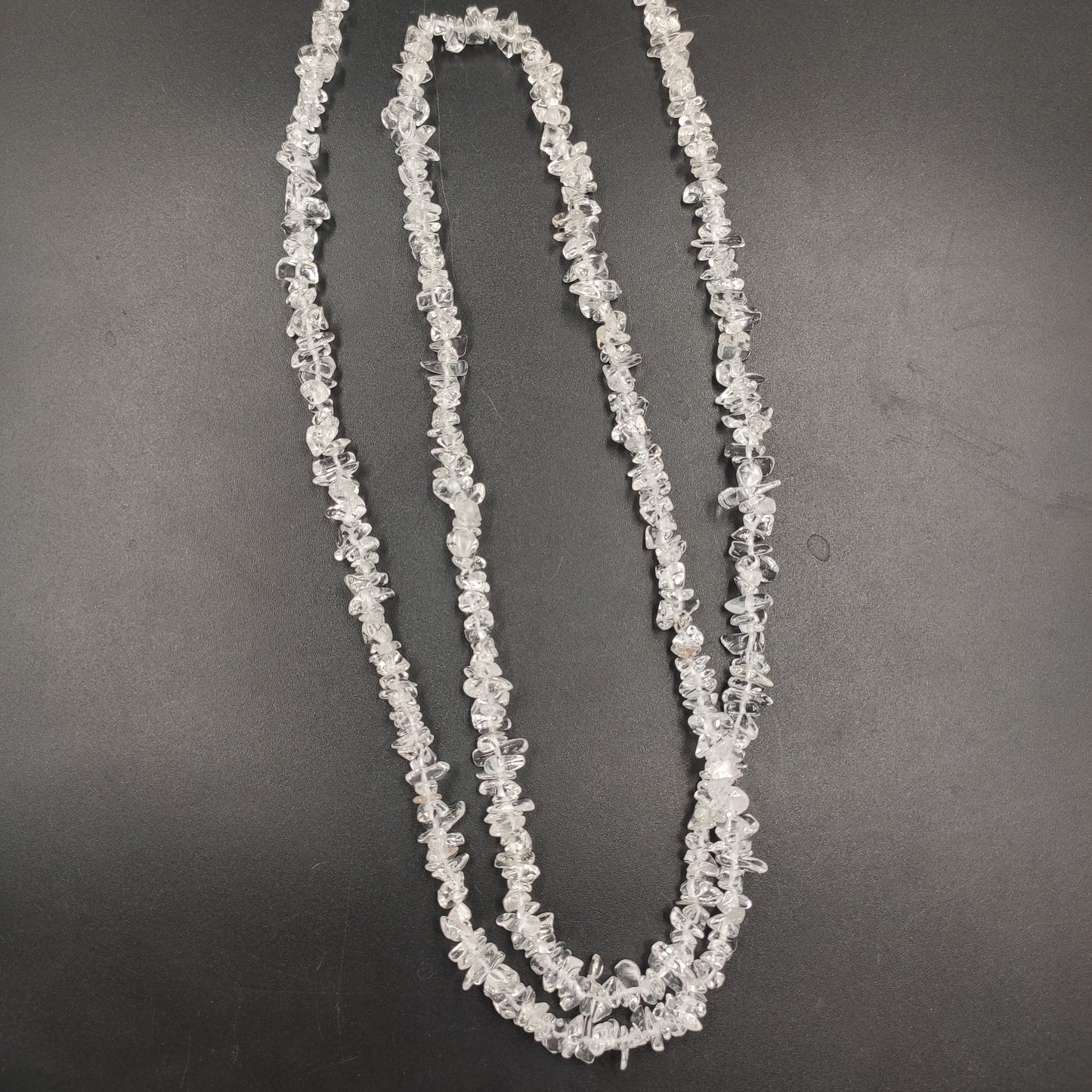 Natural Clear Crystal Quartz Smooth Uncut Chips Raw Gemstone Beads, 34" Inches Strand, White Crystal Uncut For Jewelry,  SKU- BBI704