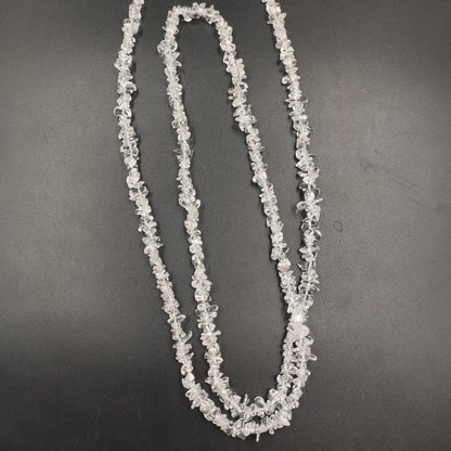 Natural Clear Crystal Quartz Smooth Uncut Chips Raw Gemstone Beads, 34" Inches Strand, White Crystal Uncut For Jewelry,  SKU- BBI704