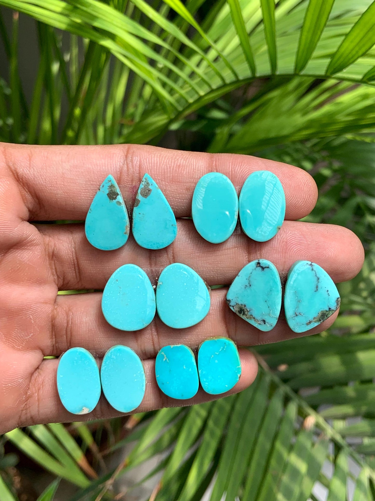 Natural Arizona Turquoise Matched Pair Cabochon Turquoise Pair Gemstone, Loose Gemstone, Earring making gemstone, Semi Precious Cabochons