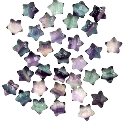 2 Pieces Natural Multi Fluorite Hand Carved Star Loose Gemstone Beads , Star Shape Gemstone For Jewelry , Size 10mm SKU-BBI121
