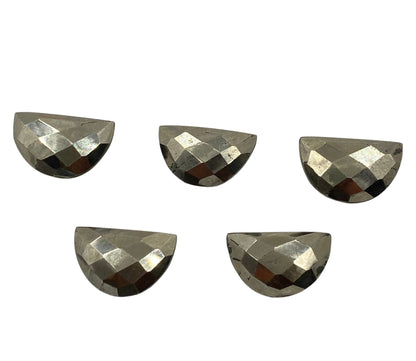 2 Pieces Natural Pyrite , Half Moon D - Shape gemstone, Earring Components natural gemstone, Half moon gemstone, size 10x16mm