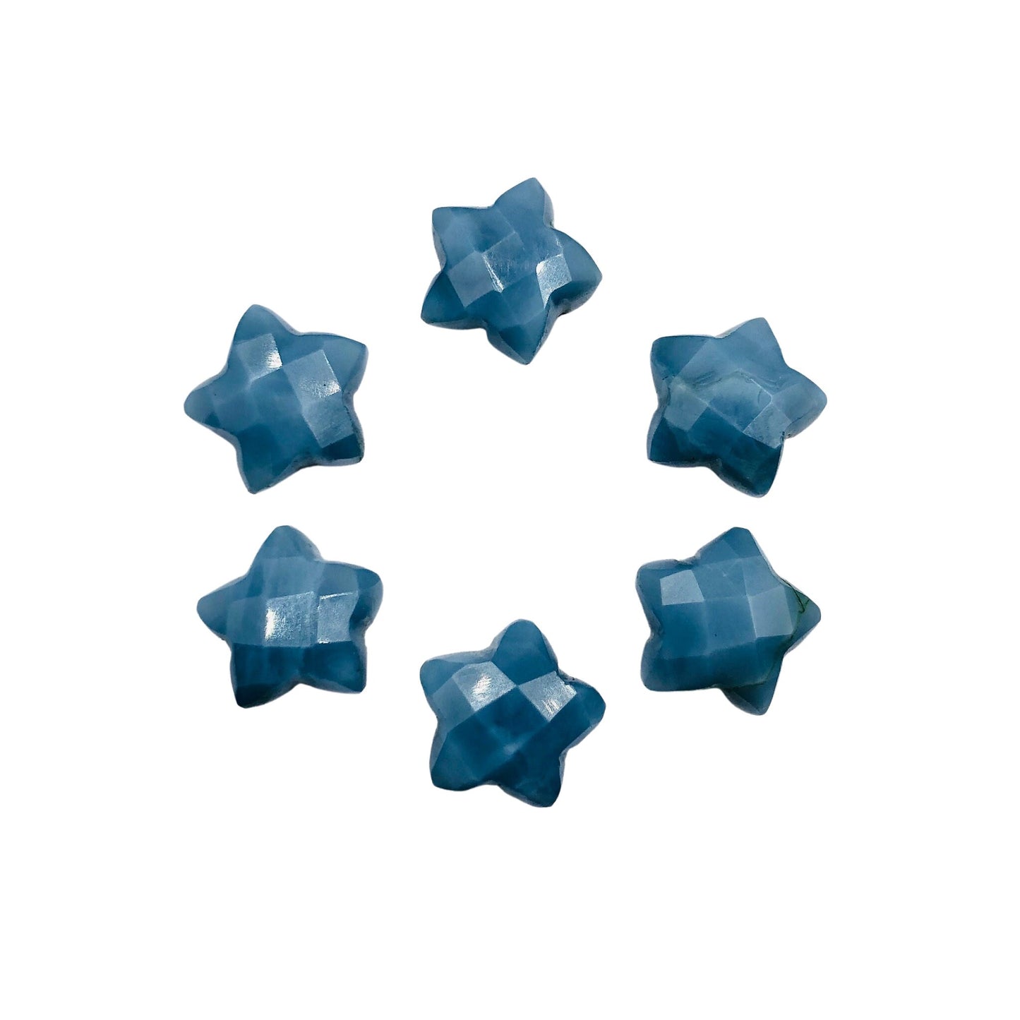 2 Pieces Natural Blue Opal Faceted Star Gemstone Beads, Hand Carved Star Briolette, Size 10mm, Loose Stone For Jewelry making, SKU-BBI115