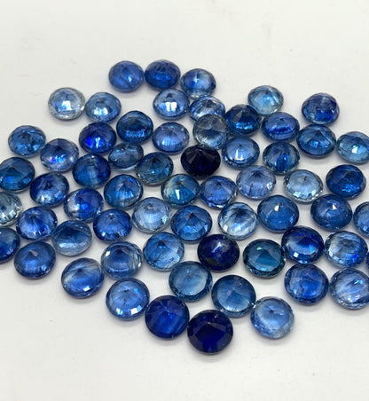 Natural kyanite Faceted Cut Gemstone Round Shape Cabochon Kyanite Cut for jewelry making Semi Precious Blue Kyanite Stone Gift fir her