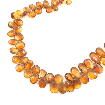 AAA Natural Citrine Faceted Pear Beads | Citrine Pear Shape Briolette Gemstone