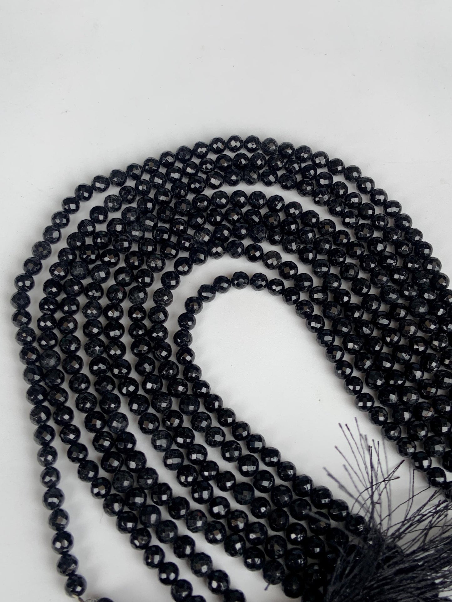 Natural Black Spinel Faceted Rondelle Beads | 5mm | 13 Inch Strand