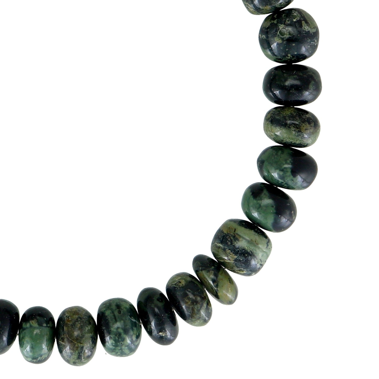 AAA+ Green Kambaba Jasper Necklace | 8mm Rondelle Beaded Healing Gemstone