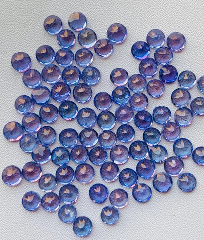 Natural Tanzanite Faceted Round Shape Cut Stone CALIBRATED Loose Stone Cut Round Jewelry Making Semi Precious Stone For ring, gift for her
