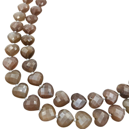 Natural Chocolate Moonstone Carved Heart Shape beads , Natural Gemstone Briolette Heart shape Beads , Beads For Jewelry Making , SKU - 1312